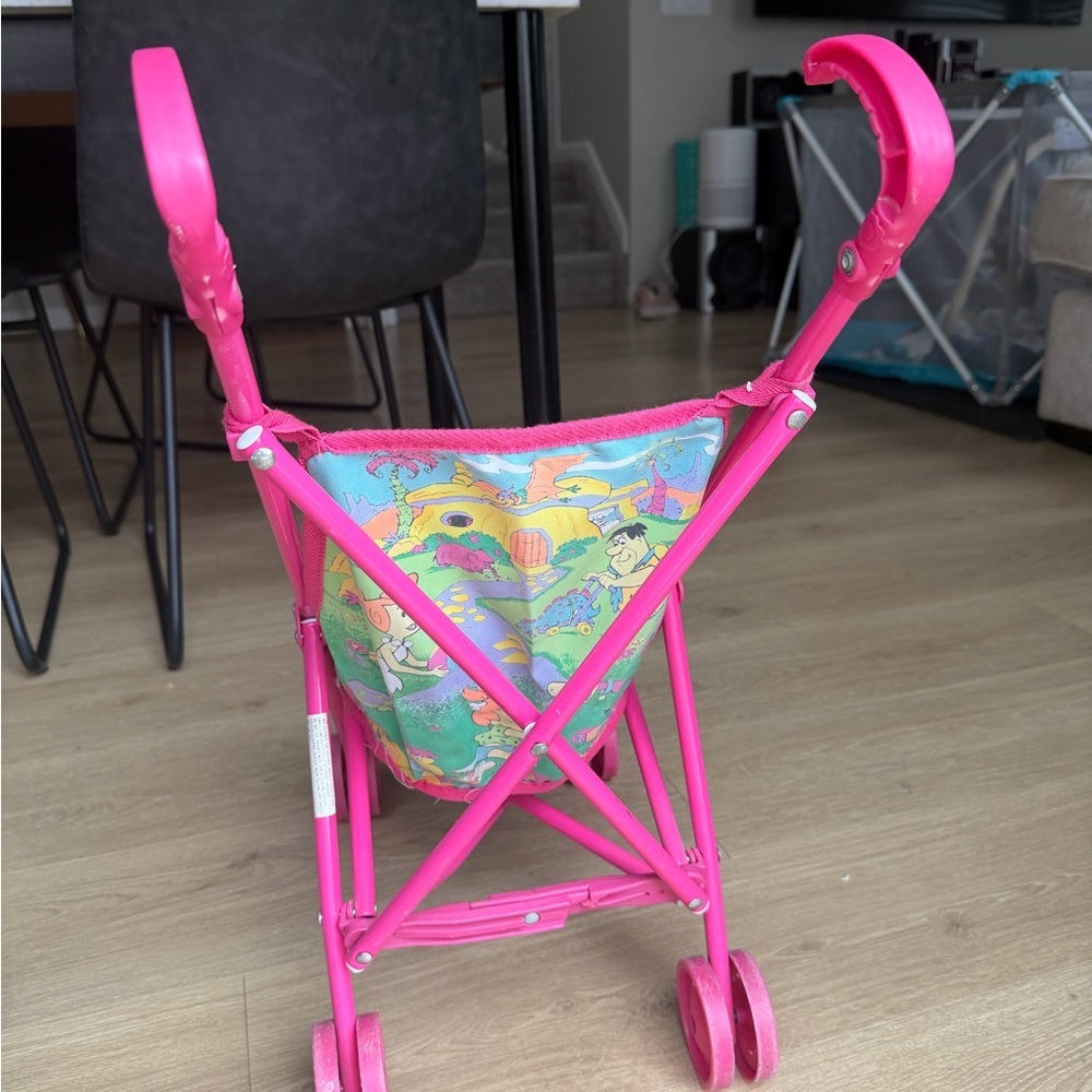 Vintage 1993 Sky Kids The Flintstones Toy Doll Stroller Pink 90s Nostalgia - Picture 12 of 12